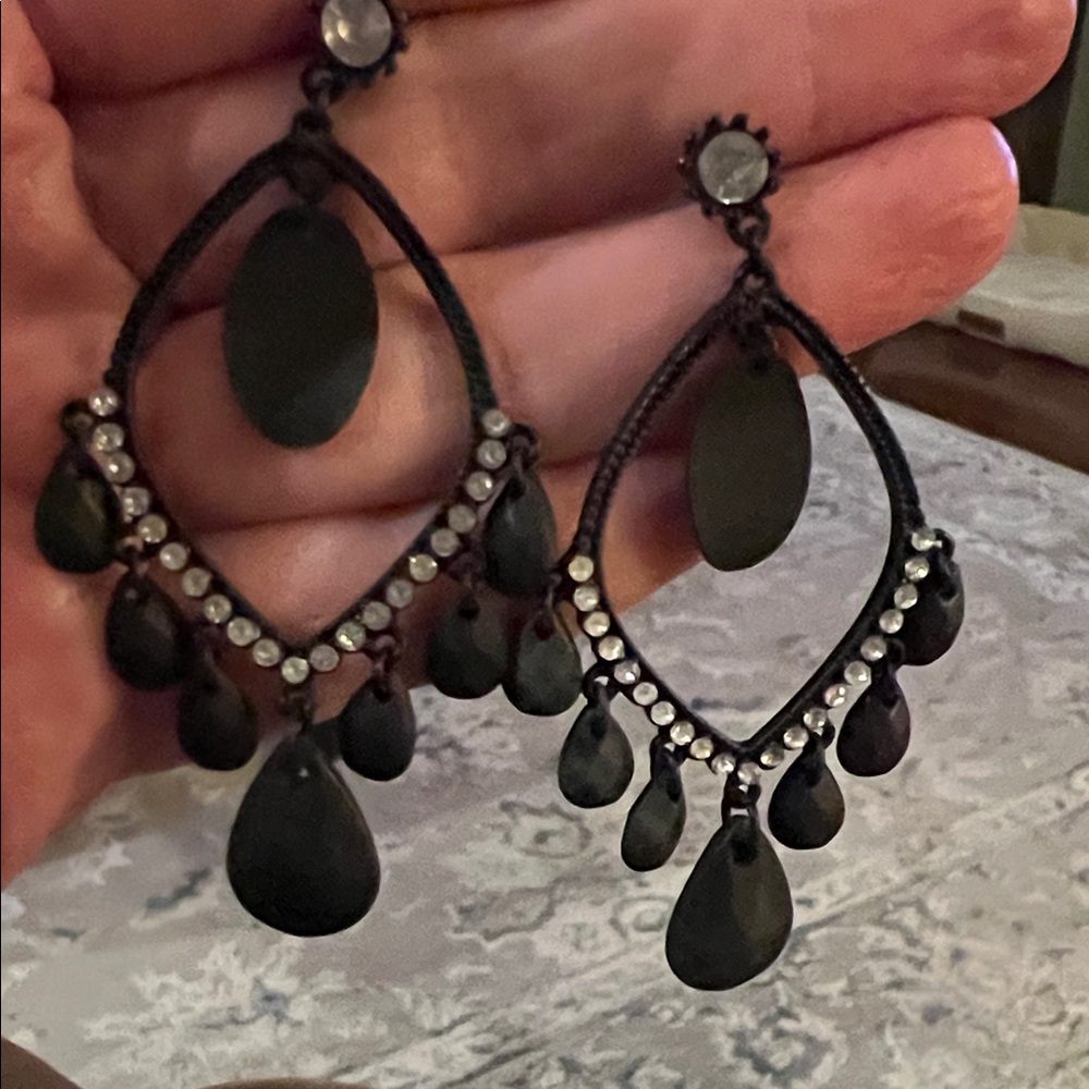 Beautiful Goth Style Chandelier Earrings